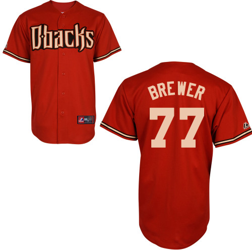 Charles Brewer #77 MLB Jersey-Arizona Diamondbacks Men's Authentic Alternate Orange Baseball Jersey
